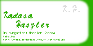 kadosa haszler business card